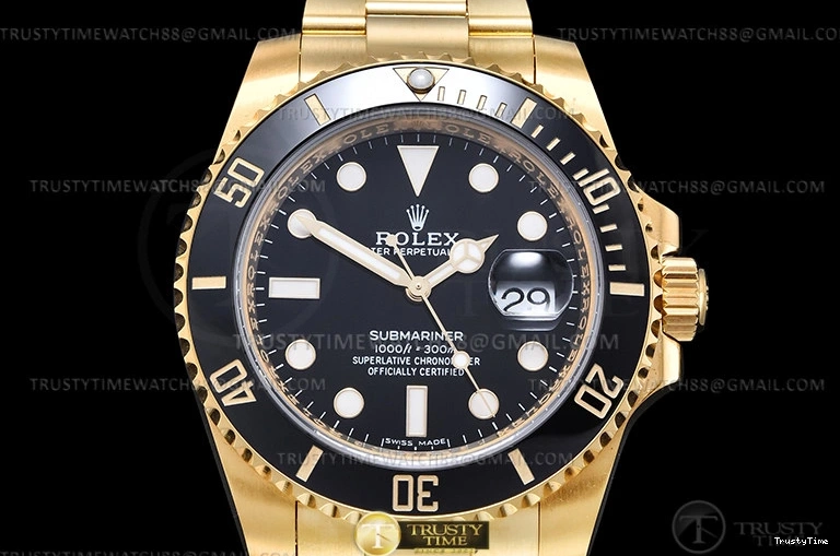 1117 ROLSUB0475D – Submariner 116618LN Wrp 904 YG YG Black KF VR EyeCatching 1052